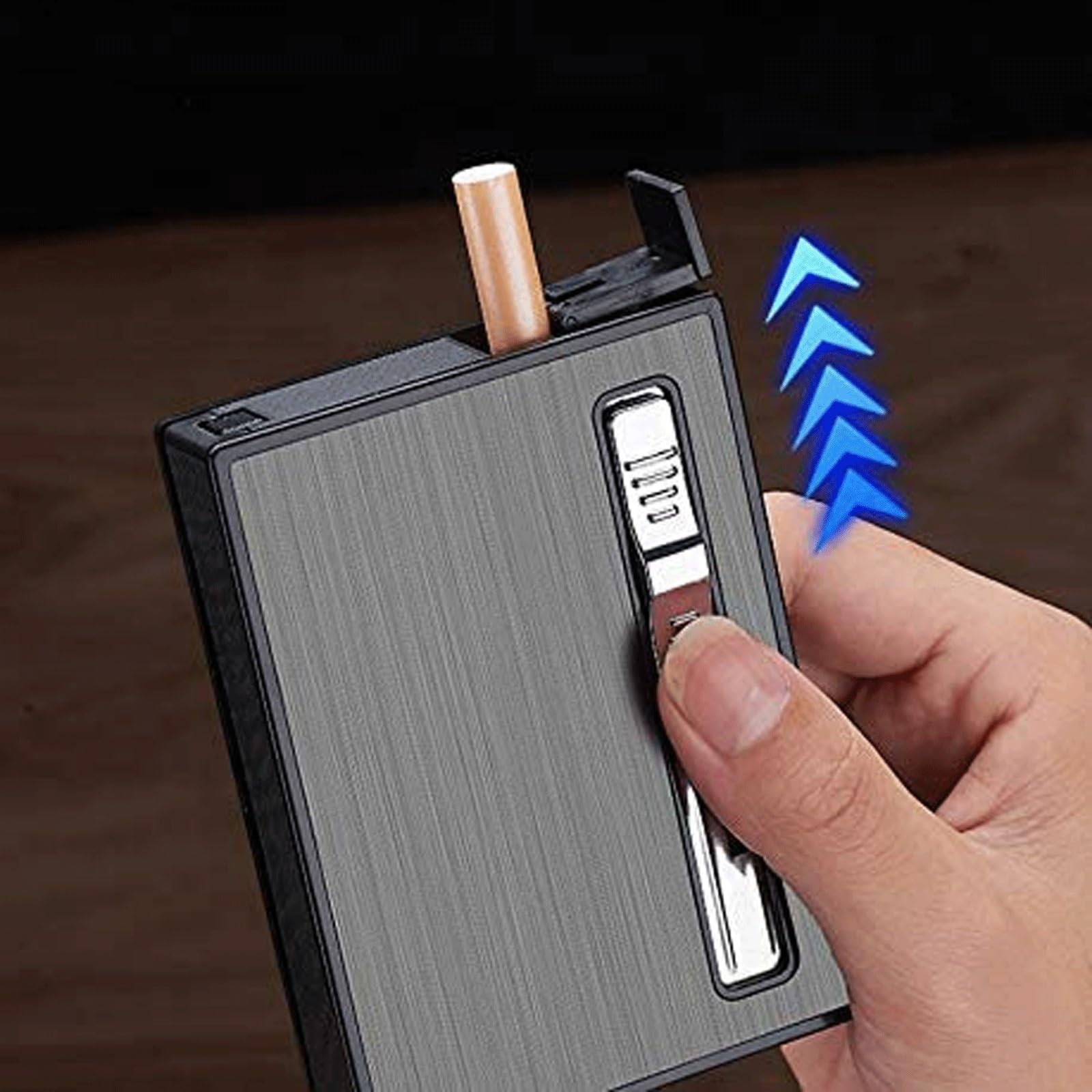 cigarette case with built in lighter uk Metal cigarette case 2-in-1 lighter, built-in lighter, windproof filled  butane gas lighter, jet torch lighter, automatic ejection cigarette case  (gas not included) (Color : B) : Amazon.co.uk: Fashion
