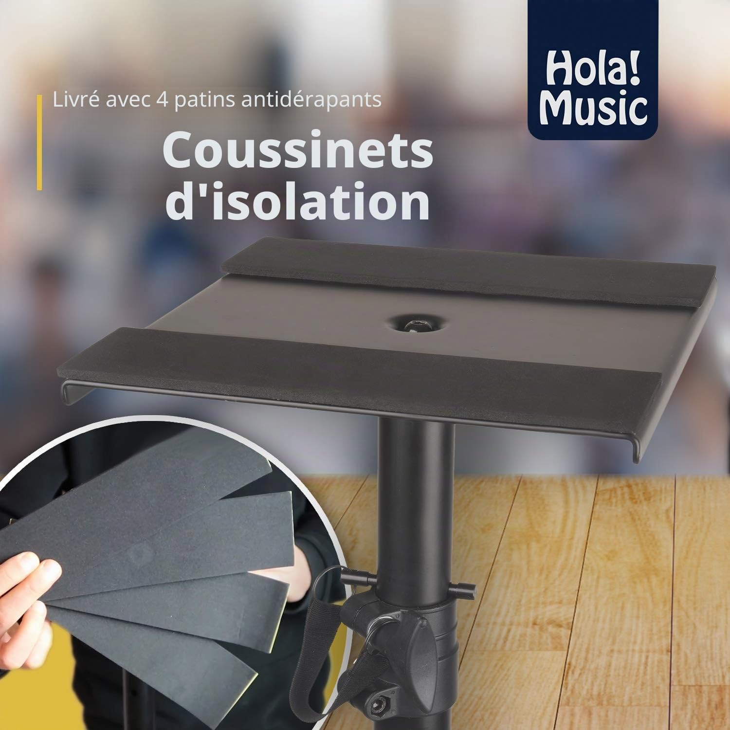Paire de moniteur de studio Supports d'enceintes en coucou. la musique, trépied professionnel robuste Structure, hauteur réglable, modèle Hps-600ms