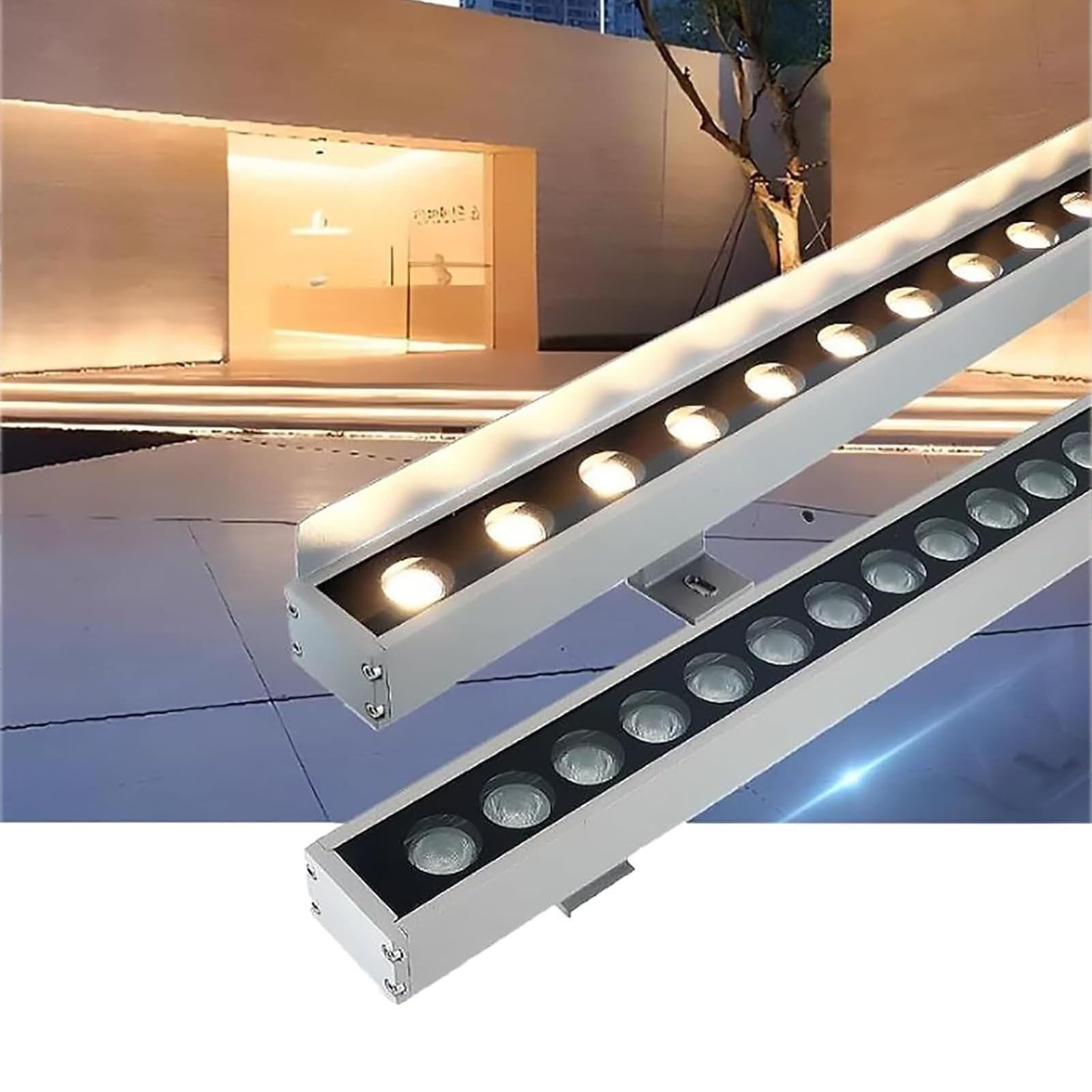 Faretti da Incasso for Esterni - Luci Paesaggistiche - Faretto LED, Faretto A Fascio LED Impermeabile IP67, Luce Lineare A LED da Interro, per Illuminazione di Giardini(Red,18W(24V))