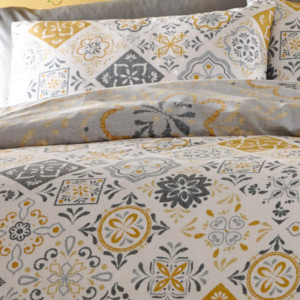 Portfollio Morocco Ochre Duvet Cover Reversible Bed Set, Single
