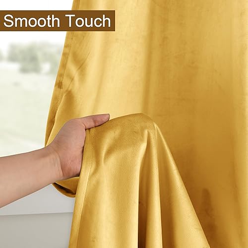 Miniatura 2 de DWCN Cortinas de Terciopelo - Cortinas de Ventana que Oscurecen la Habitación y Bloquean la Luz para Cuarto de Bebé, Dormitorio, Sala de Estar,
