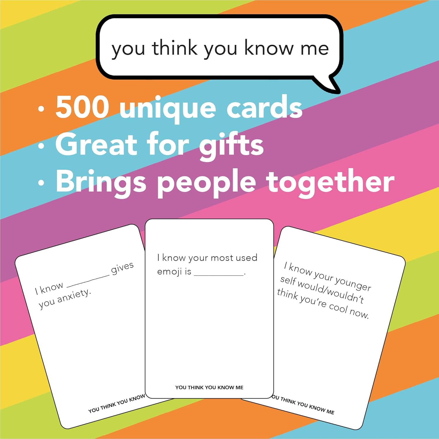 You Think You Know Me Conversation Card Game – Valentine’s Day Game for Couples Friends and Families – Relationship and Icebreaker Game with 500 Questions – Ages 14+ 2 to 10 Players