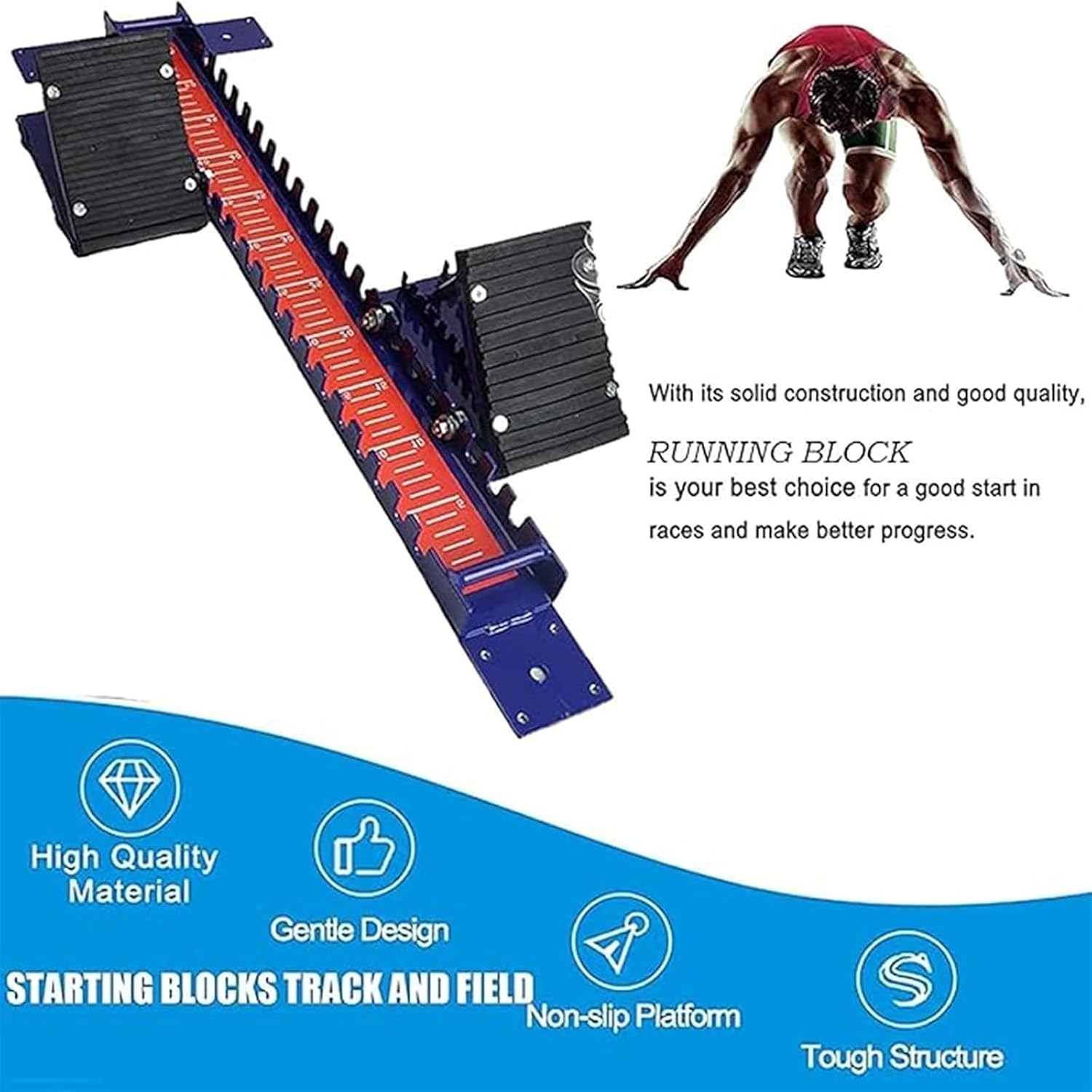 Portable Aluminum Alloy Starting Block - Multi-Function Athletics Equipment with Adjustable Pedal Angle for Track & Field Events, Campus Games, and Running Training.