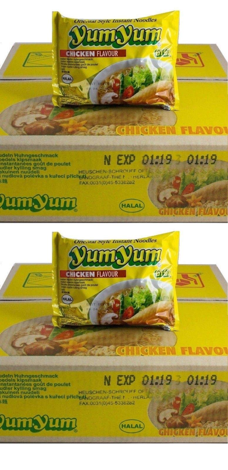 Pamai Pai® Doppelpack: 2 Kartons YumYum Huhn Instant Nudelsuppen 60 x 60g Yum Yum Chicken