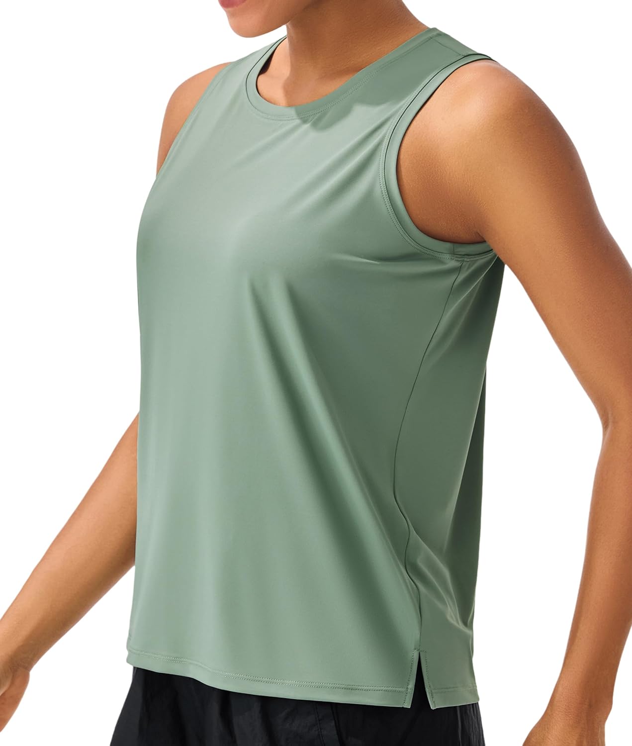 JOYSPELS Ice Silk Workout Tank Tops for Women Cool-Dry Sleeveless Loose Fit Yoga Shirts Athletic Running Gym - Image 2