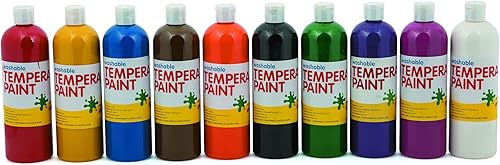 Miniatura 2 de Juego de pintura de témpera lavable (10 colores brillantes) actividades de manualidades y aprendizaje para niños (1)