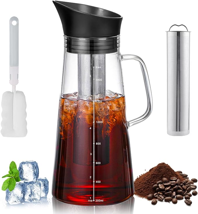 SYNMORE 1 5L Cafetera Cold Brew De Vidrio Con Filtro Extra ble De Acero synmore-1-5l-cafetera-cold-brew-de-vidrio-con-filtro-extra-ble-de-acero