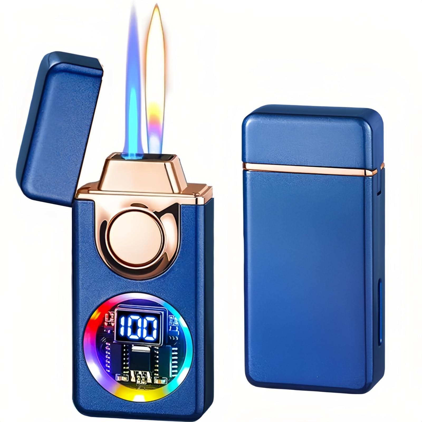 Briquet Coupe-Vent Intelligent au Butane avec 4 Modes d'allumage