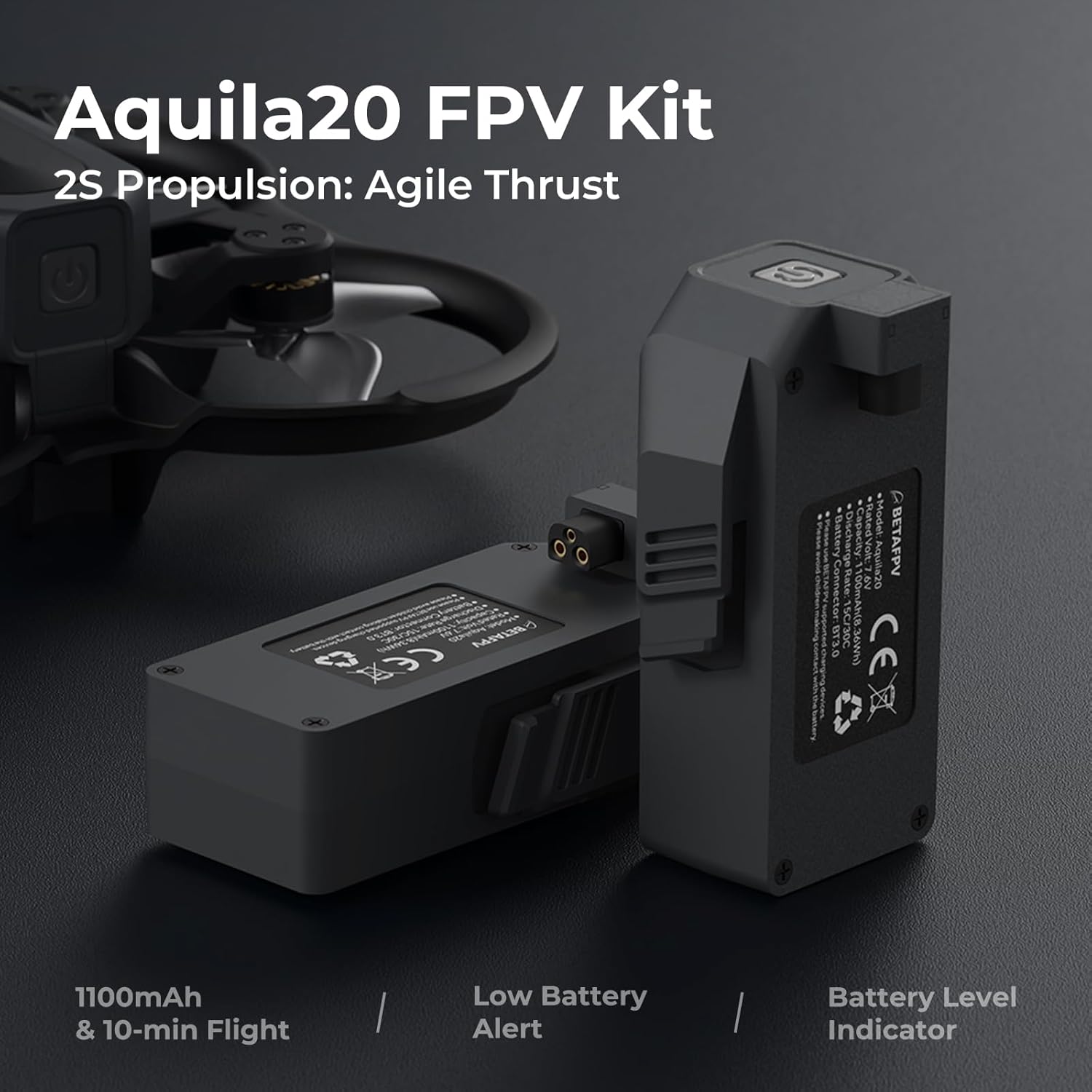 BETAFPV Aquila20 FPV Kit Aquila20 Whoop Drone LiteRadio 4 SE Radio Transmitter VR04 FPV Goggles Supported 3 Modes 2S Power System FPV Drone Advanced RTF Indoor Outdoor