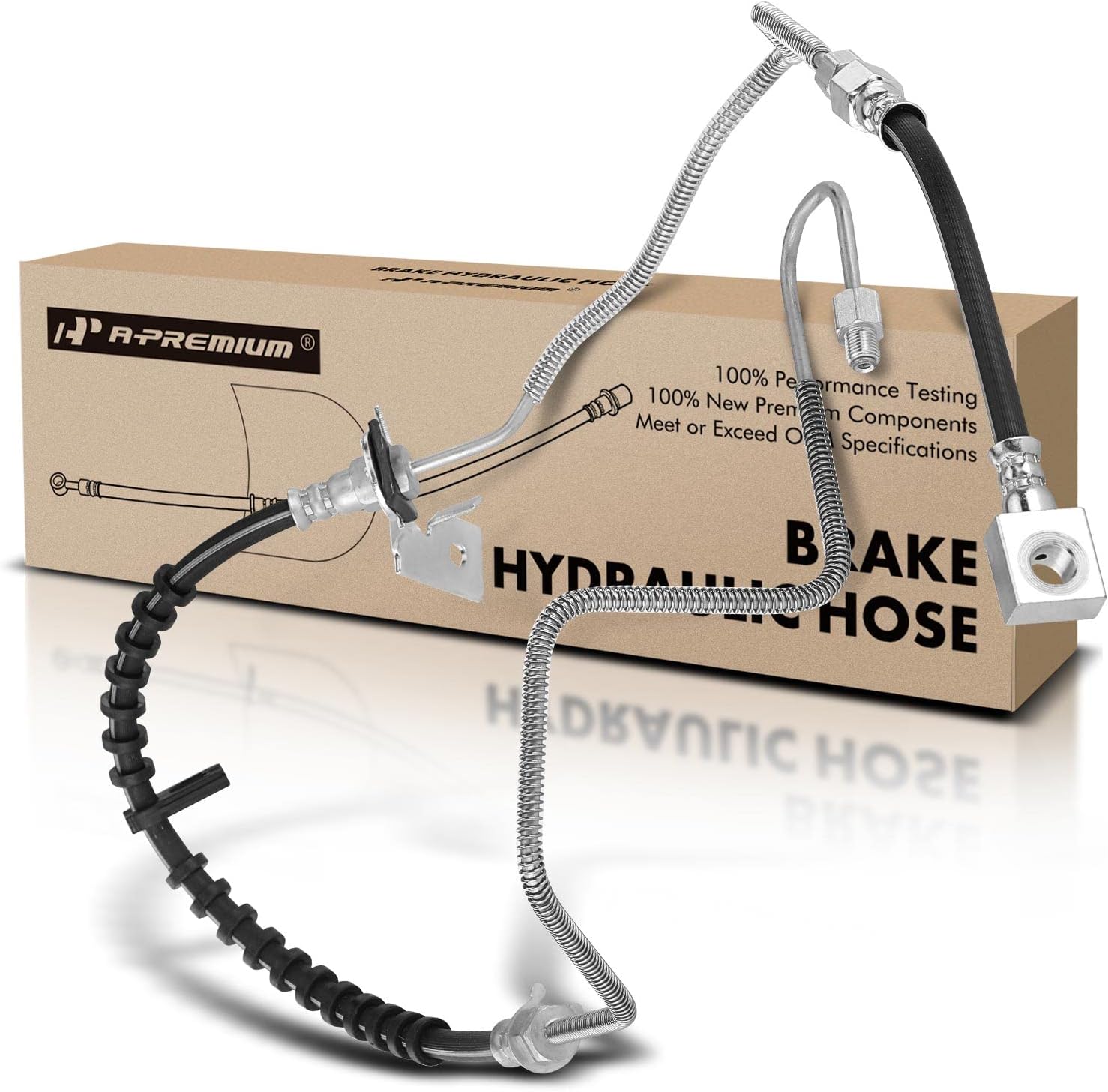 A-Premium Rear Driver Brake Hydraulic Hose Compatible with Select Chrysler and Dodge Models - Grand Caravan 2001-2002, Town & Country 2001-2002, AWD, Inner and Outer Assembly - Replace# 4683793AF