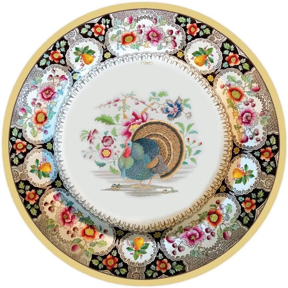Caspari Thanksgiving Setting Paper Dinner Plates - 16 Count