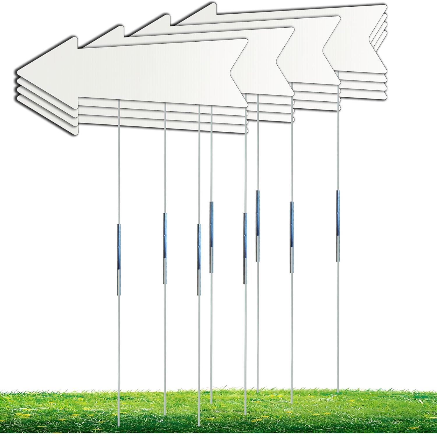 16×5 Inch Outdoor Directional Arrow Sign with 13.8" (35cm)/27.6" (70cm) Connectable Poles for Lawn, Garden & Event Guidance (16)