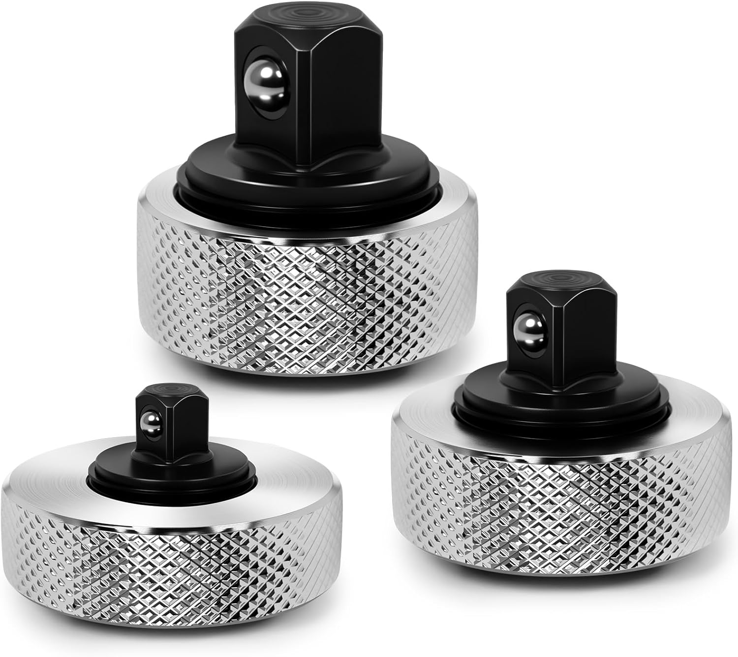 3Pcs Palm Ratchet Set 1/4" 3/8" 1/2" Drive Mini Finger Ratchet & Reversible Thumbwheel Ratchets Stubby Socket Wrench Set for Tight Spaces
