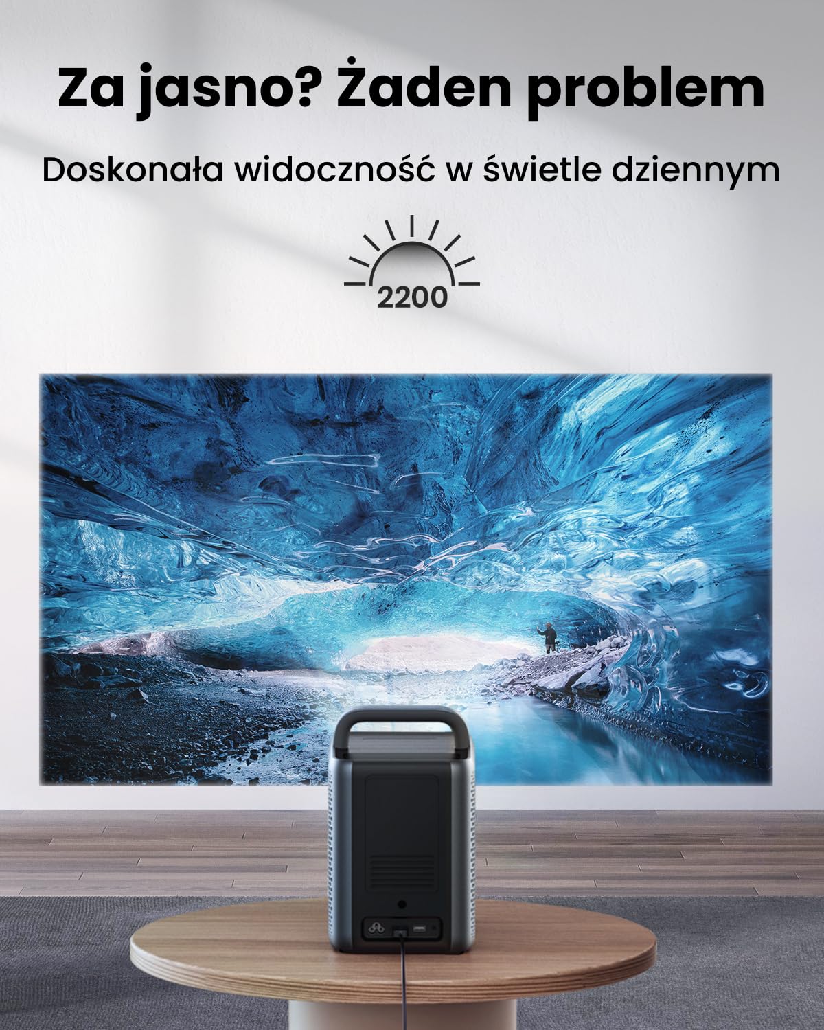 Projektor laserowy Anker NEBULA Cosmos 4K, przenośny projektor o jasności 2200 ANSI lumenów, Android TV 10.0, autofokus, automatyczna korekcja trapezu, projektor kina domowego z Wi-Fi i Bluetooth
