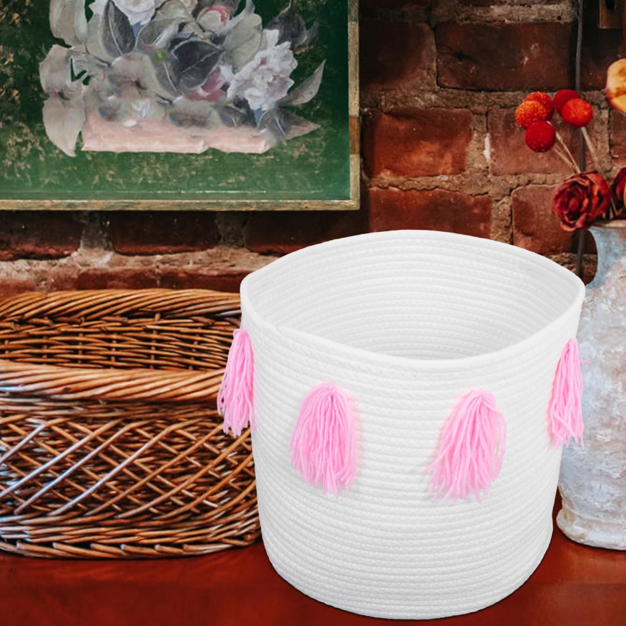 Zerodeko 1pezzi Cestino Portaoggetti Da Scrivania Contenitore Portaoggetti Organizer Per Articoli Vari Rosa Pratico Salvaspazio Facile Usare Pulire Grazioso Elemento Decorativo Casa Regalo