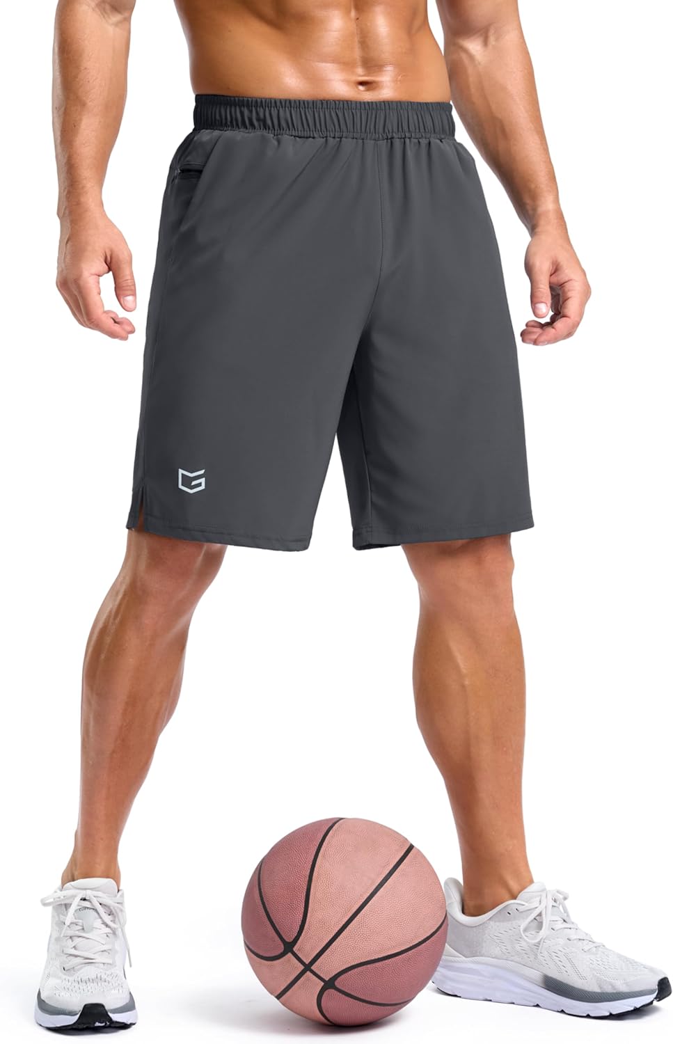 G Gradual Men's Workout Gym Shorts with 2 Zipper Pockets 7"/ 5"/ 9" Quick Dry Athletic Running Basketball Shorts for Men - Image 3