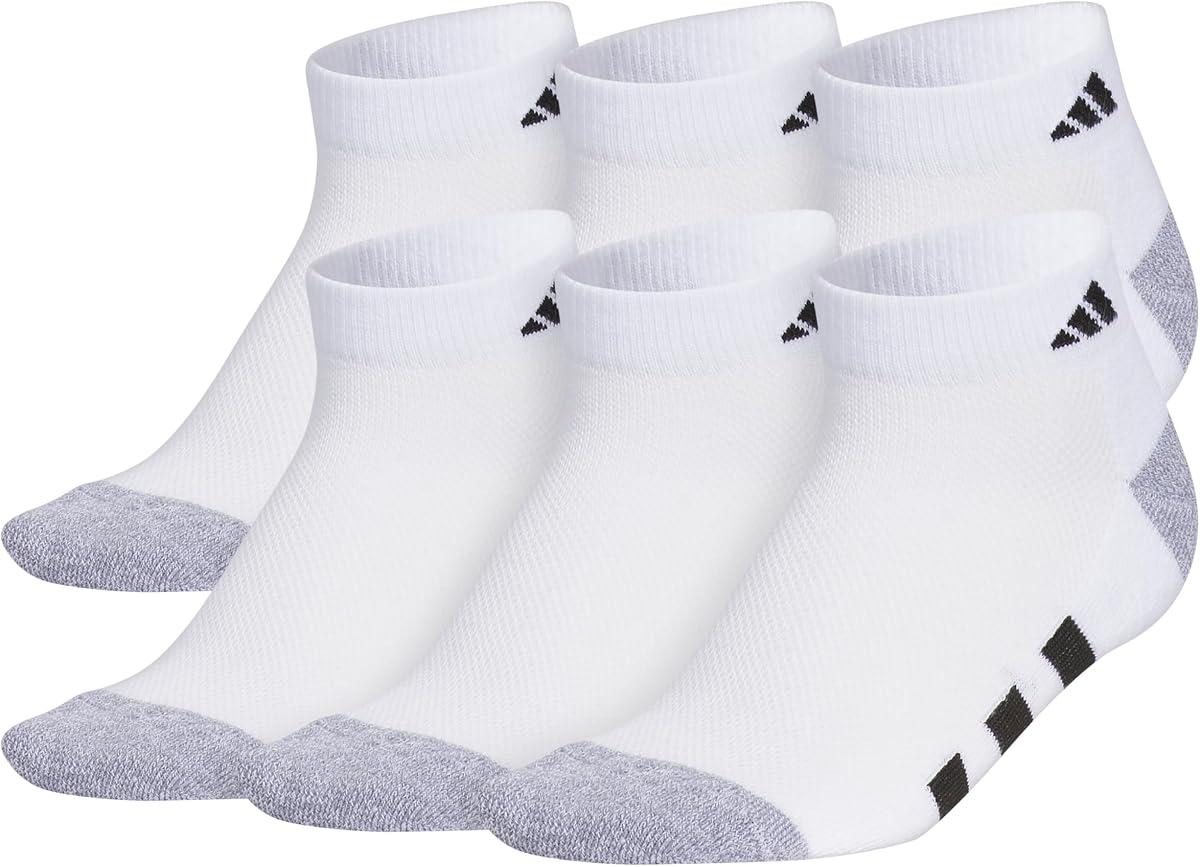 adidas Boy's Cushioned Angle Stripe Low Cut Socks 6-Pack (Little Kid/Big Kid/Adult)