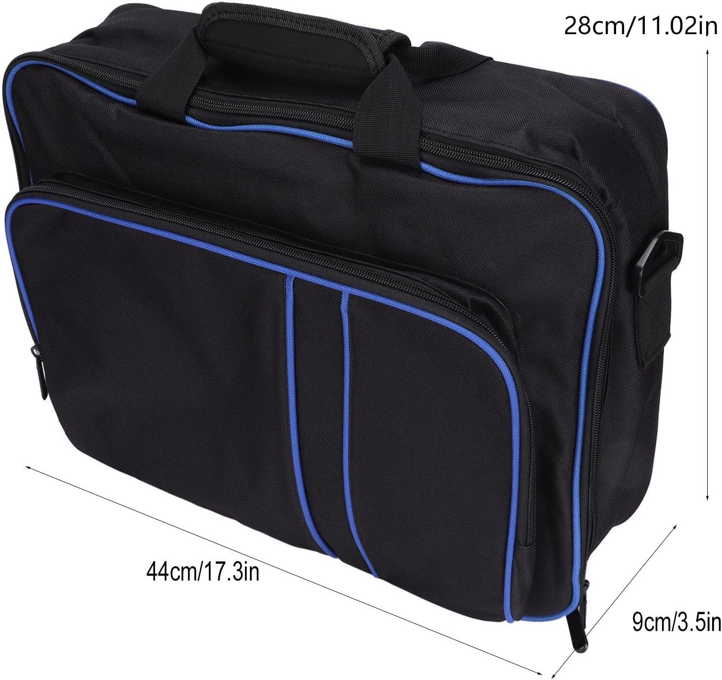 Travel Carrying Bag Portable Travel Carrying Bag Large Capacity Protective Console Case for PS5 Games Controller and Game Console Storage Pack for PS5(Blue Black)