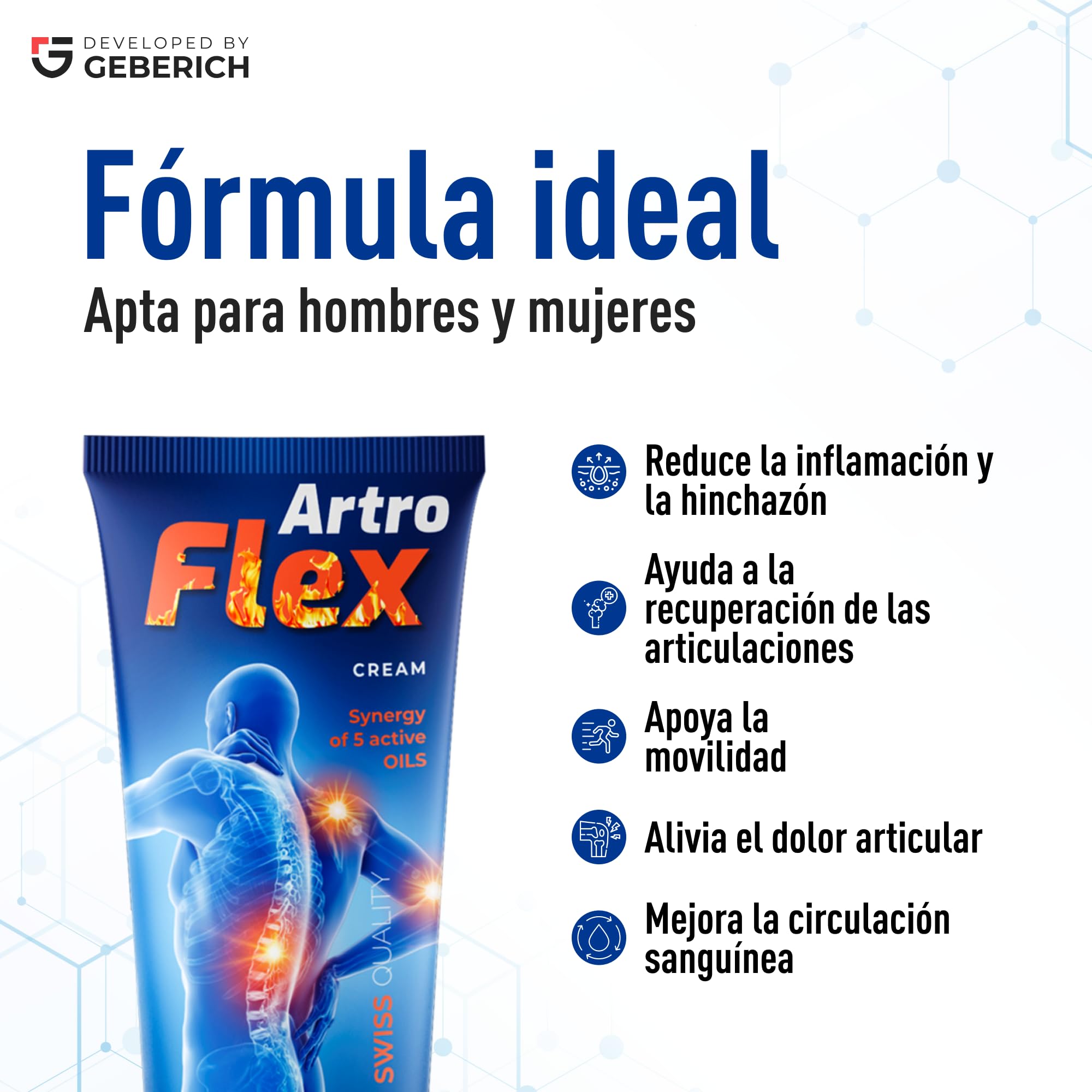 Artroflex Crema Articular 100 ml – Alivia el dolor articular – Reduce la inflamación y la hinchazón – Crema para mejorar la movilidad y flexibilidad