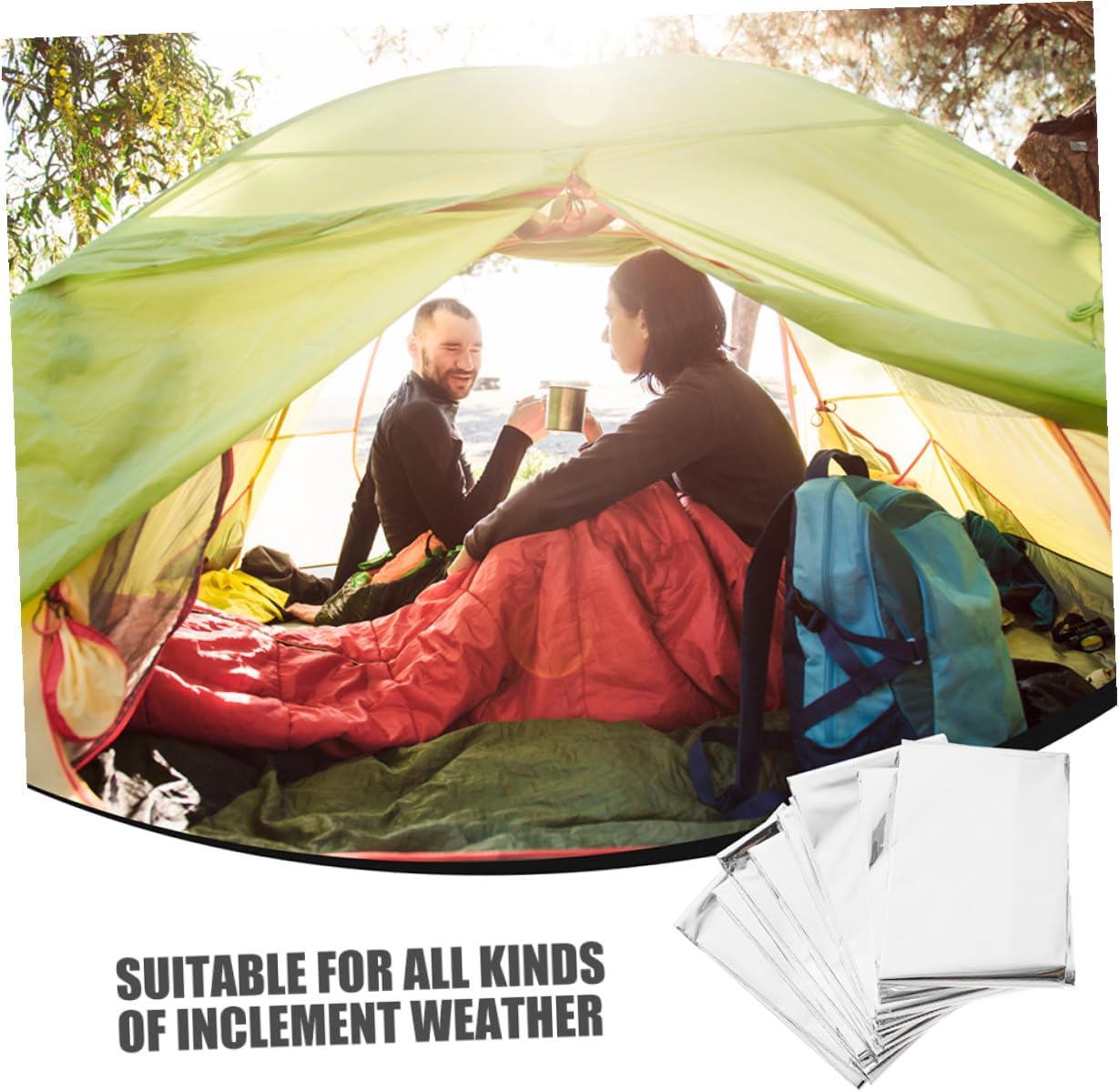 SECFOU 4pcs Emergency Thermal Blanket Set Silver Reflective Windproof Survival Camping Sheets 130x210cm Outdoor Insulation Rescue Emergency Blankets