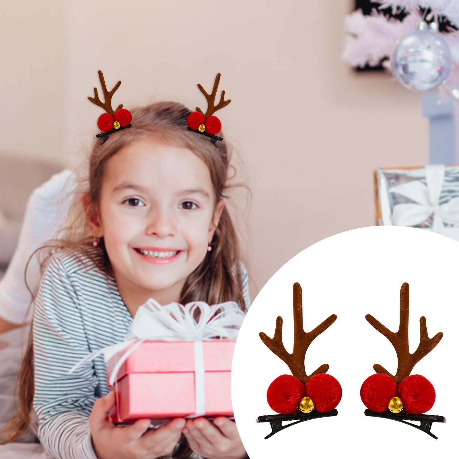 Amazon.co.jp: クリスマスヘアクリップ 1 ペアのかわいい鹿の耳ヘア