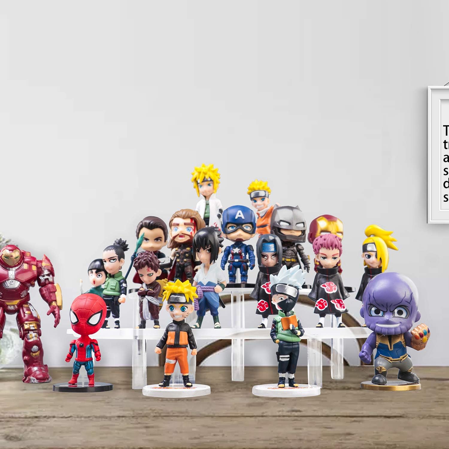 YestBuy 4 Tier Cupcake Stand, Premium Cupcake Holder,Cupcake Tower Display + Acrylic Risers Display Stand - 3 Tier Clear Step Riser- Half Moon Dessert Stand