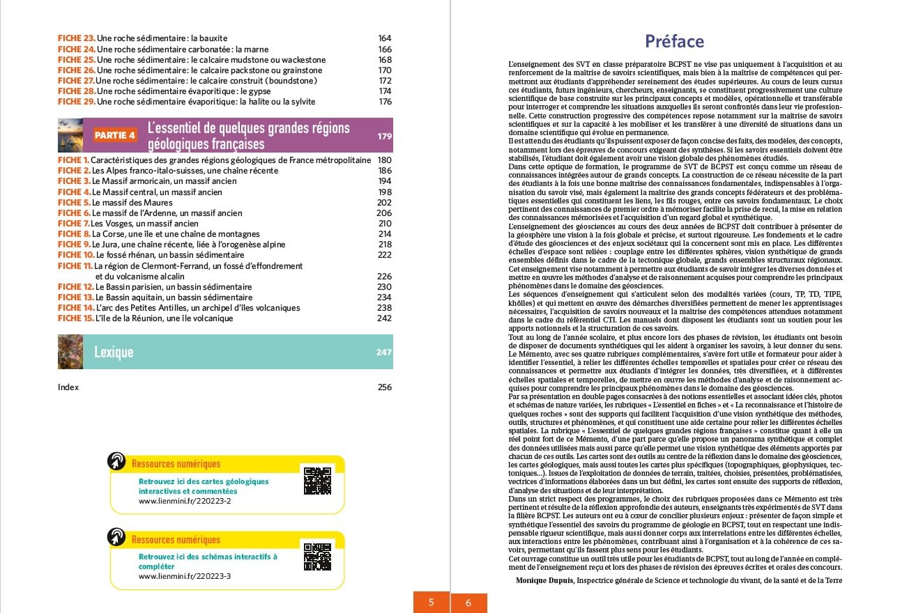 Mémento Géologie BCPST 1re et 2e années – 2e édition actualisée: Notions-clés - Schémas de synthèse - Études de roches et de régions – Lexique - Conforme au programme