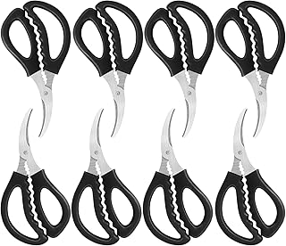 STRAYJO 8Pcs Seafood Scissors,Crab Scissors,Stainless Steel Lobster Scissors,Crawfish Scissors for Seafood Crab Fish Shrimp Lobster (Black)