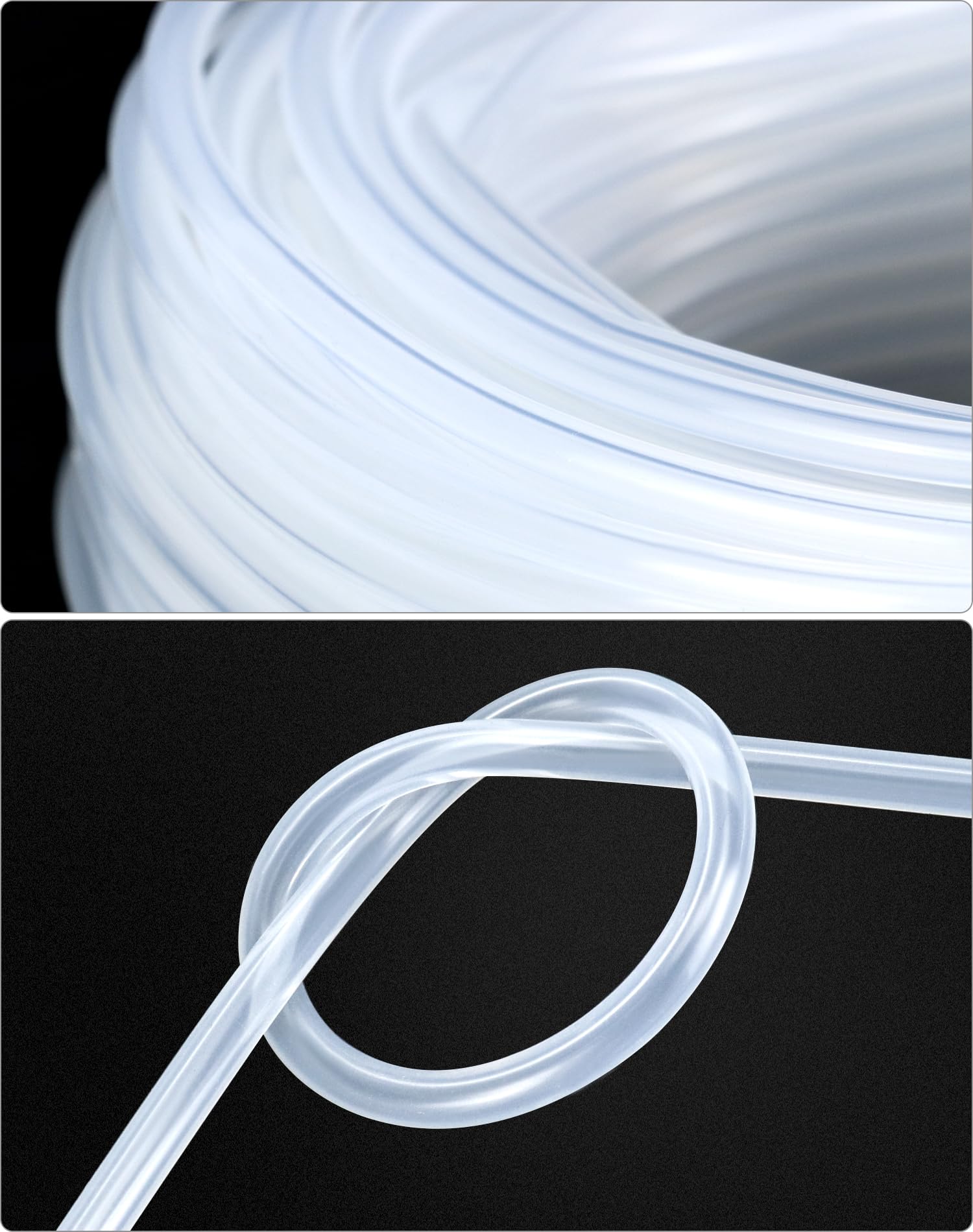 QWORK® 10PCS Tubo in silicone da 50 metri, 3mm ID x OD 6mm, tubo in plastica, lunghezza totale 500m