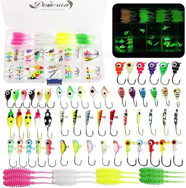 Dovesun Ice Fishing Jigs Kit Glow