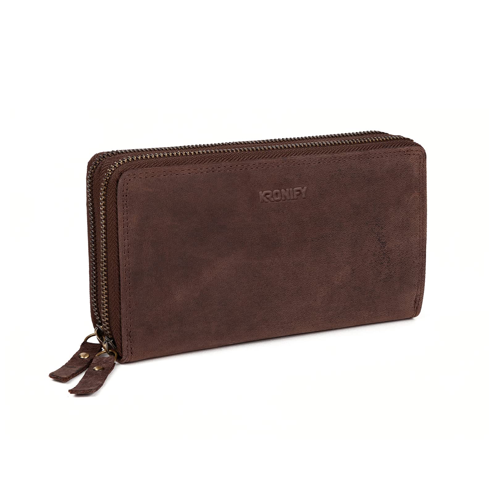 Billetera para Mujeres | Billetera XXL de Cuero Genuino | Doble Cremallera | Protección RFID | Compartimento Monedas | 29 Compartimentos para Tarjetas | Cartera para Mujer