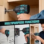 1800 in-LBS Cordless Impact Driver 1/4 inch Hex Compatible with MAKITA 18V Battery, 200 N.M PowerfulBrushless Motor, 1/4" Impact Drill with 3 Modes Speed & LED Light (No Battery)