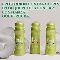 Vista 8 de Desodorante antitranspirante roll-on sin perfume, original de Ban (3.50 onzas), paquete de de 4