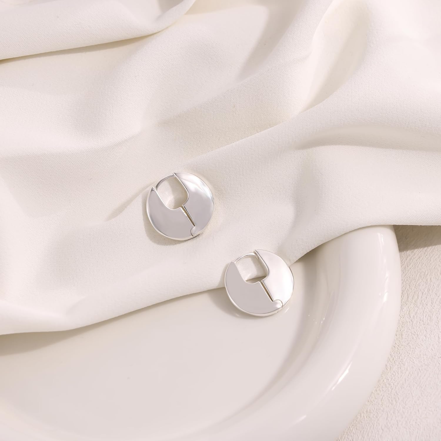 Moodear Dangle Earrings 3/4 Pairs Dainty 14K Gold Plated Earrings for Women Trendy Chain Earring Stacks Set Cubic Zirconia Drop Hoop Stud Hypoallergenic Earrings for Women Jewelry Gifts - Image 5