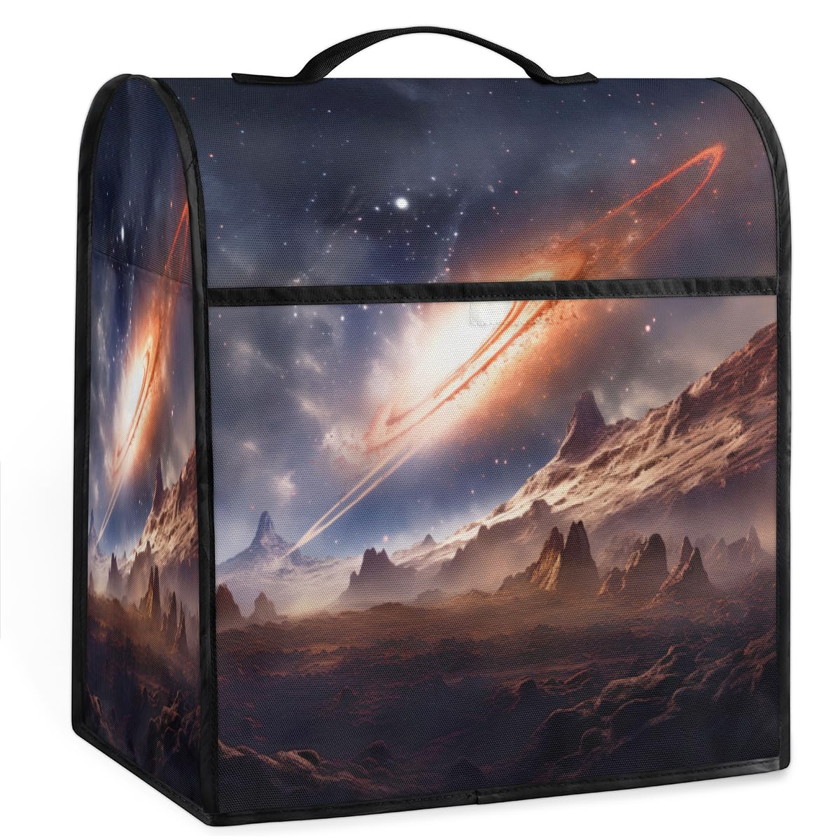 Coffee Maker Cover Starry Sky Universe Kitchen Appliance Covers Small Appliance Covers Blender Cover Juicer Cover Dust Covers for Kitchen Appliances with Top Handle and Pockets,Washable,B667