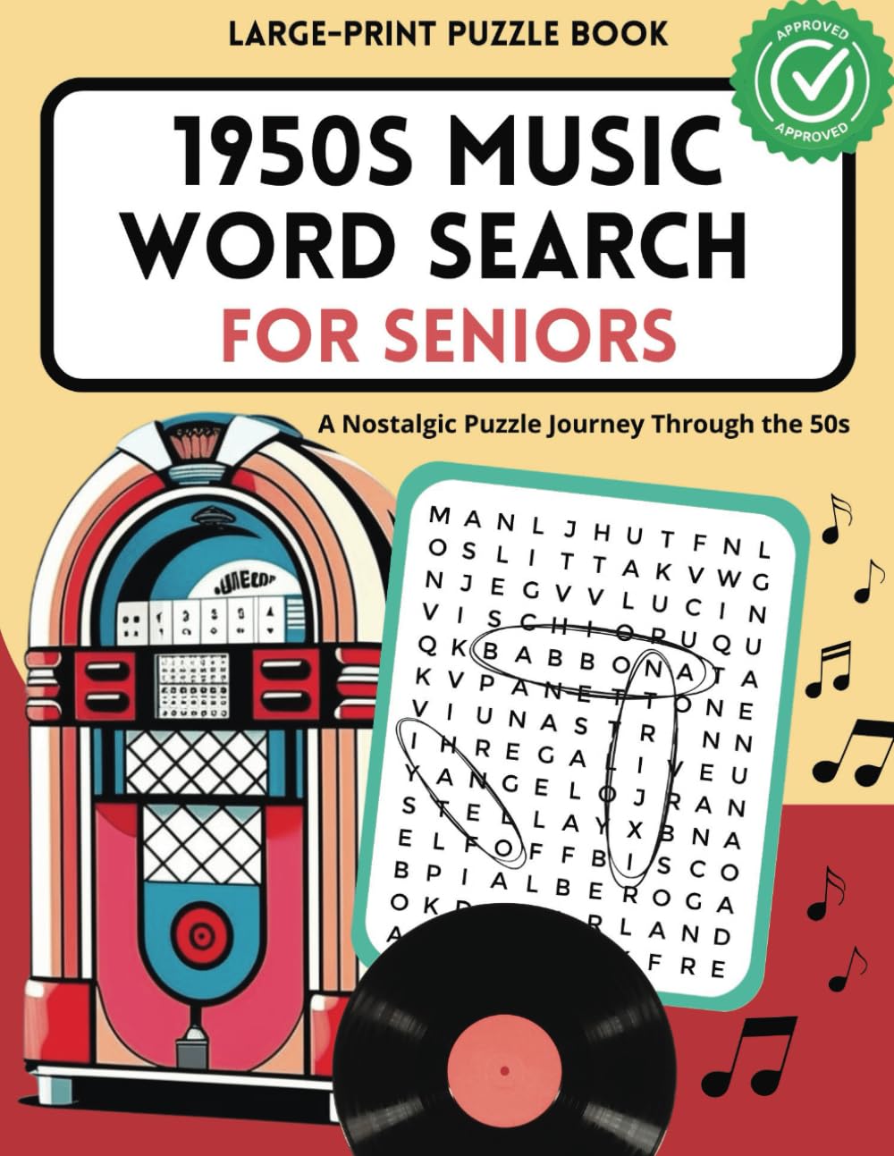 1950s Music Word Search Puzzle Book: A Nostalgic Brain Activity for Seniors & Music Lovers: Large Print Word Searches for Seniors, Adults & Music Fans ... Gift (Nostalgic Word Search Puzzle Series)