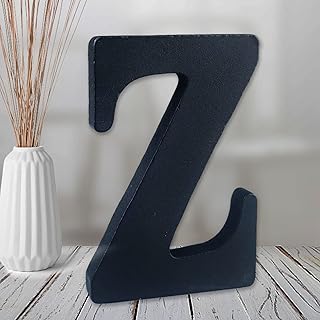 AOCEAN 6 inch Black Wood Letters Unfinished Wood Letter for Wall Decorative Standing Letters Slices Sign Board Decoration for Craft Home Party Projects (Z)