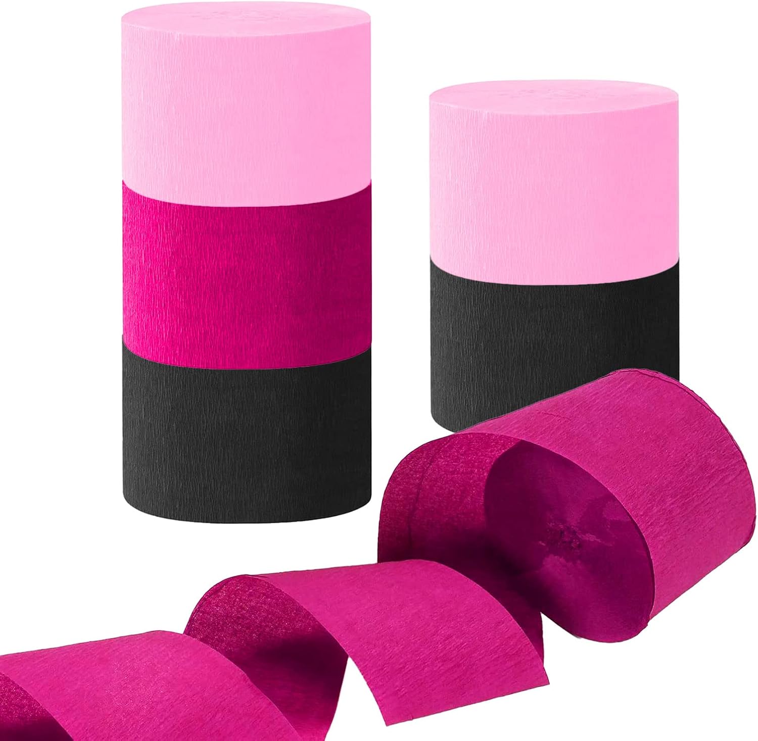 Navy Blue Yellow Crepe Paper Streamers-6 Rolls (82 Feet Per Volume)