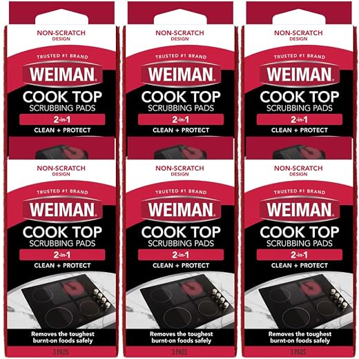 Weiman Products Cook Top Scrubbing Pad, 3 Count, 6 Per Case