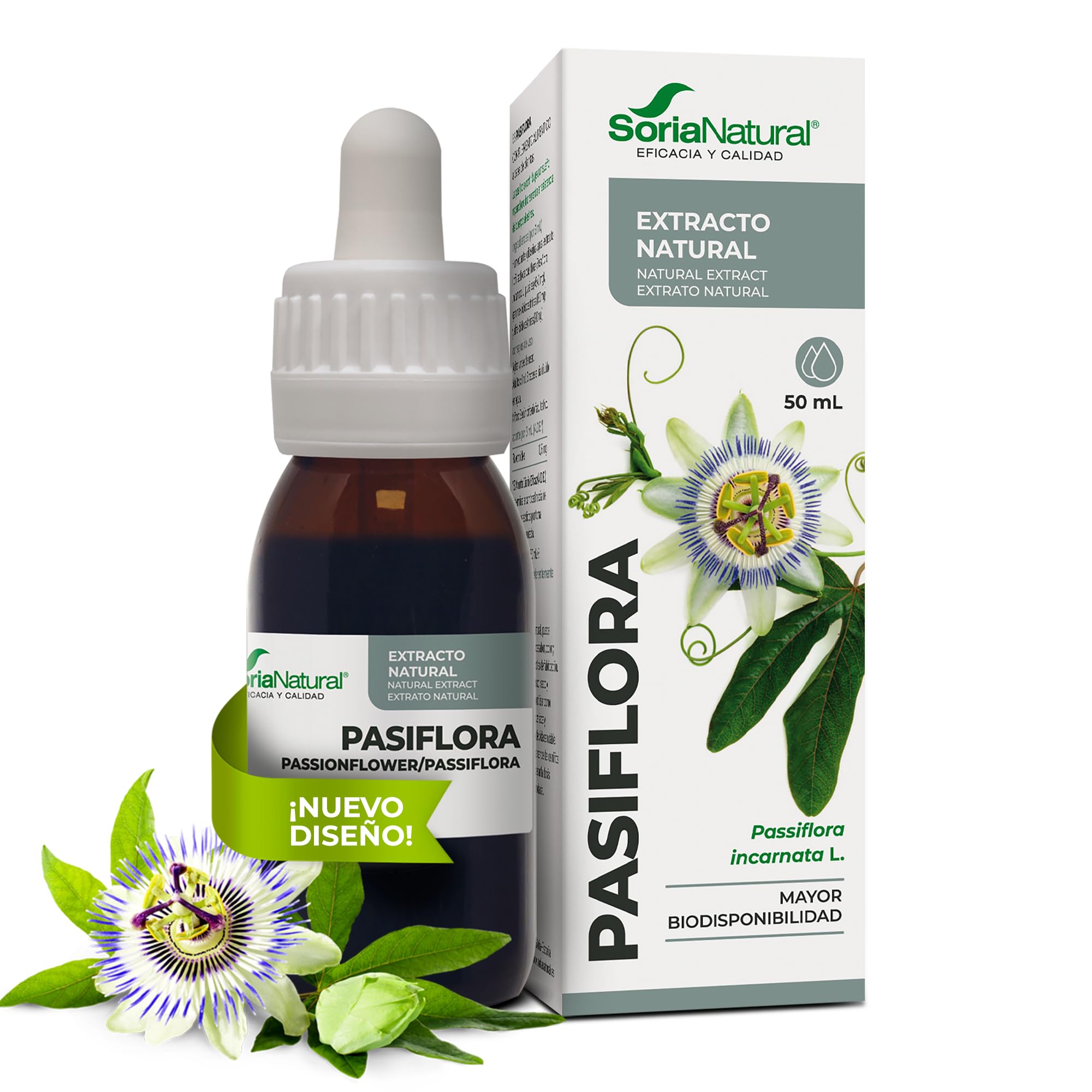 Soria Natural - Extracto Pasiflora S.​XXI- Complemento alimenticio - Ayuda al descanso y la relajación - 50 ml
