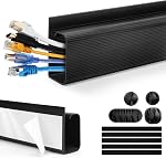 Plateau de gestion de câble de grande capacité 2 Pack, sous le plateau de câble (2xL15.7in), PVC Bureau permanent Cable Management, Idées de gestion de cordon, Organisateur de câble de bureau pour le bureau et la maison- Blanc