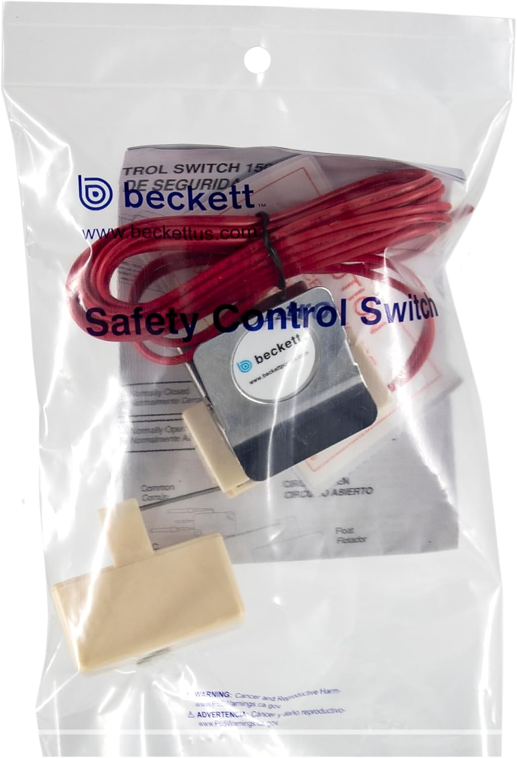 Beckett 1502C Drain Pan Safety Switch 125-250 VAC with SS Spring clamp