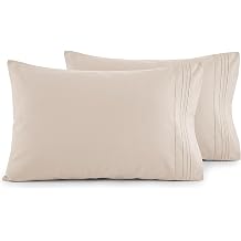 Elegant Comfort Luxury Ultra-Soft 2-Piece Pillowcase Set - 1500 Premium Hotel Quality Microfiber Double Brushed - Wrinkle Resistant, King, Cream