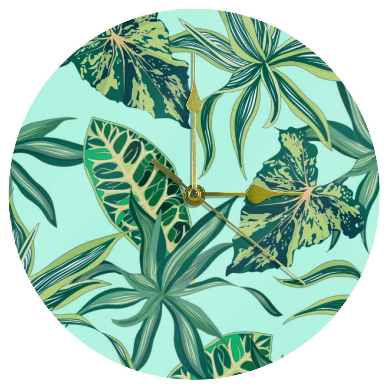 Horloge murale en acrylique au design tropical élégant et finitions haut de gamme