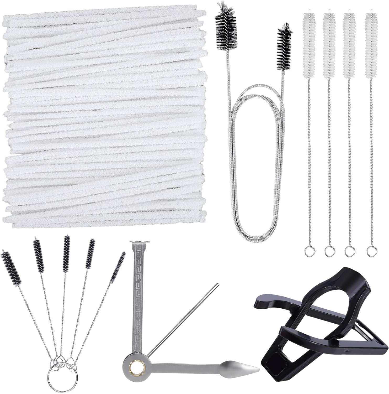 Pipe Cleaners Tool Set for Pipe Smoking,100 Pcs Bristle Pipe Cleaners,1Pcs 3in1