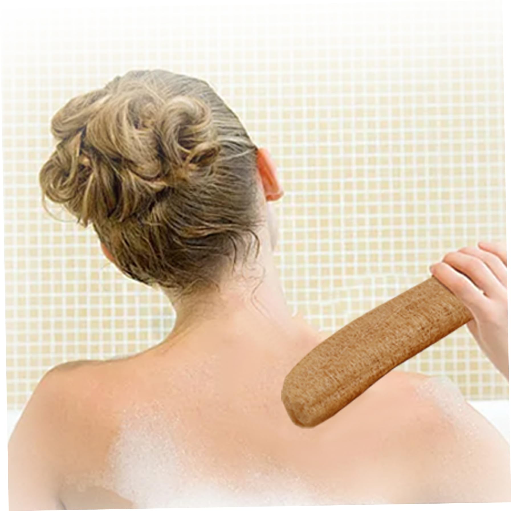 Esponja de ducha de 5 piezas de 12 a 16 pulgadas, esponja de lufa natural biodegradable, exfoliante corporal, baño de espuma suave y fácil para hombres y mujeres...