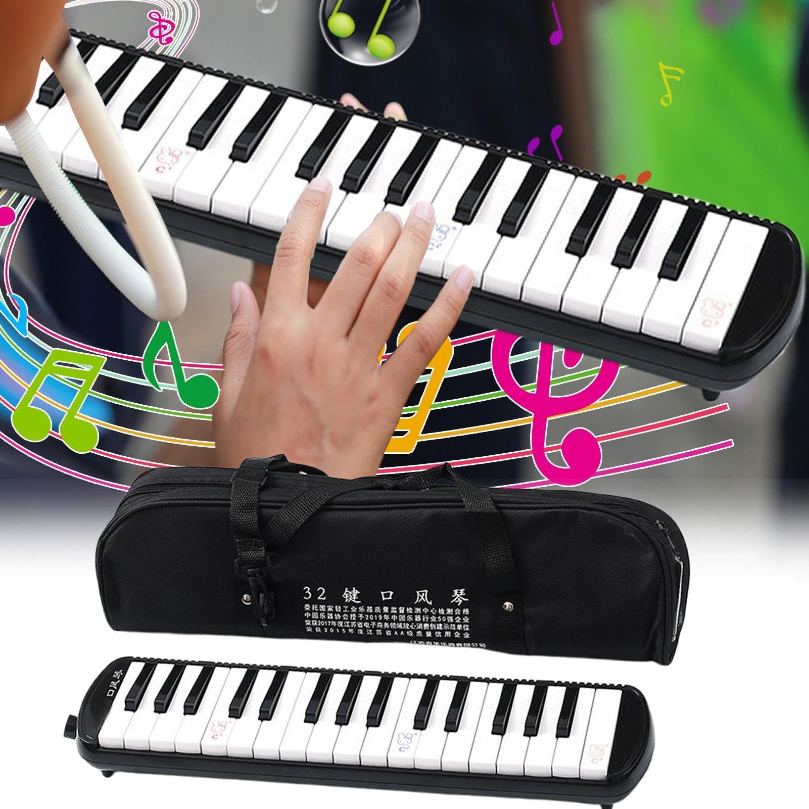 Melodica dla dorosłych, Melodica Instrument Air Keyboard Piano, 32-klawiszowa klawiatura Harmonium Instrument z torbą do przenoszenia, dla początkujących i profesjonalistów