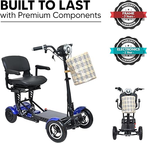 Miniatura 35 de MS-3000 Scooter eléctrico para adultos, scooters plegables para personas mayores, scooter de movilidad de 4 ruedas con silla, scooter eléctrico