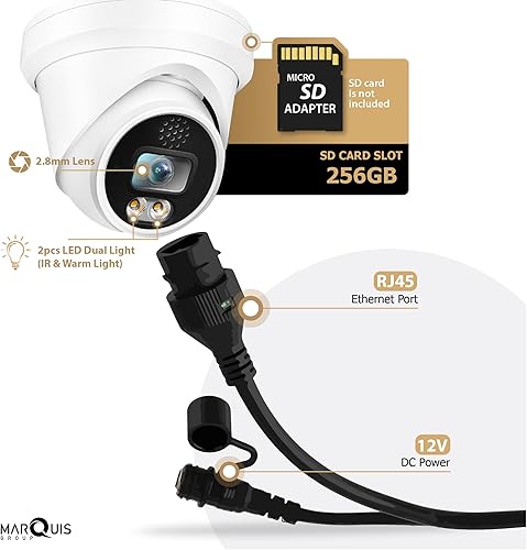 Miniatura 5 de HikvisionUniview - Cámara de torreta IP PoE de 6 MP compatible con doble luz (IR predeterminado) con micrófono, audio, cámara de seguridad IP visión
