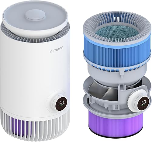Miniatura 9 de AIRAPEX Purificadores de aire T3 para dormitorio HEPA filtro para alergias humo polvo polen caspa de mascotas olor
